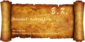 Bendel Kornélia névjegykártya